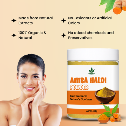 Havintha Wild Turmeric Powder for Face | Amba Haldi | Promotes Glowing Skin - 100 Grams