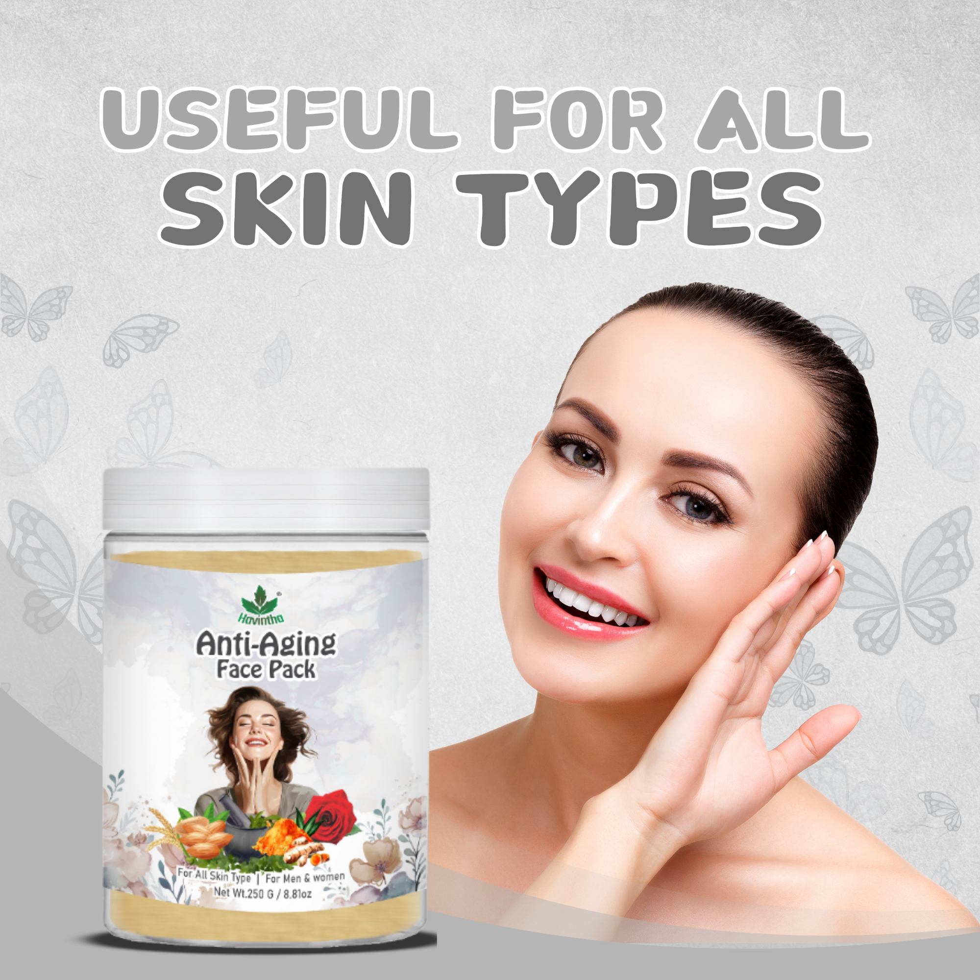 Havintha Anti-Aging Face Pack Enriched with Almonds for Skin Moisturizing, Smooth, Shiny