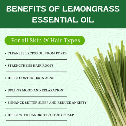 Havintha Lemongrass Essential Oil for Skin Health and Stress Reliever - Pure and Organic Product - 15 ml.