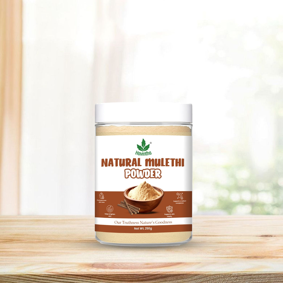 Havintha Mulethi (Licorice) Powder for Cough, Cold, Skin whitening, Hair - 250 grams