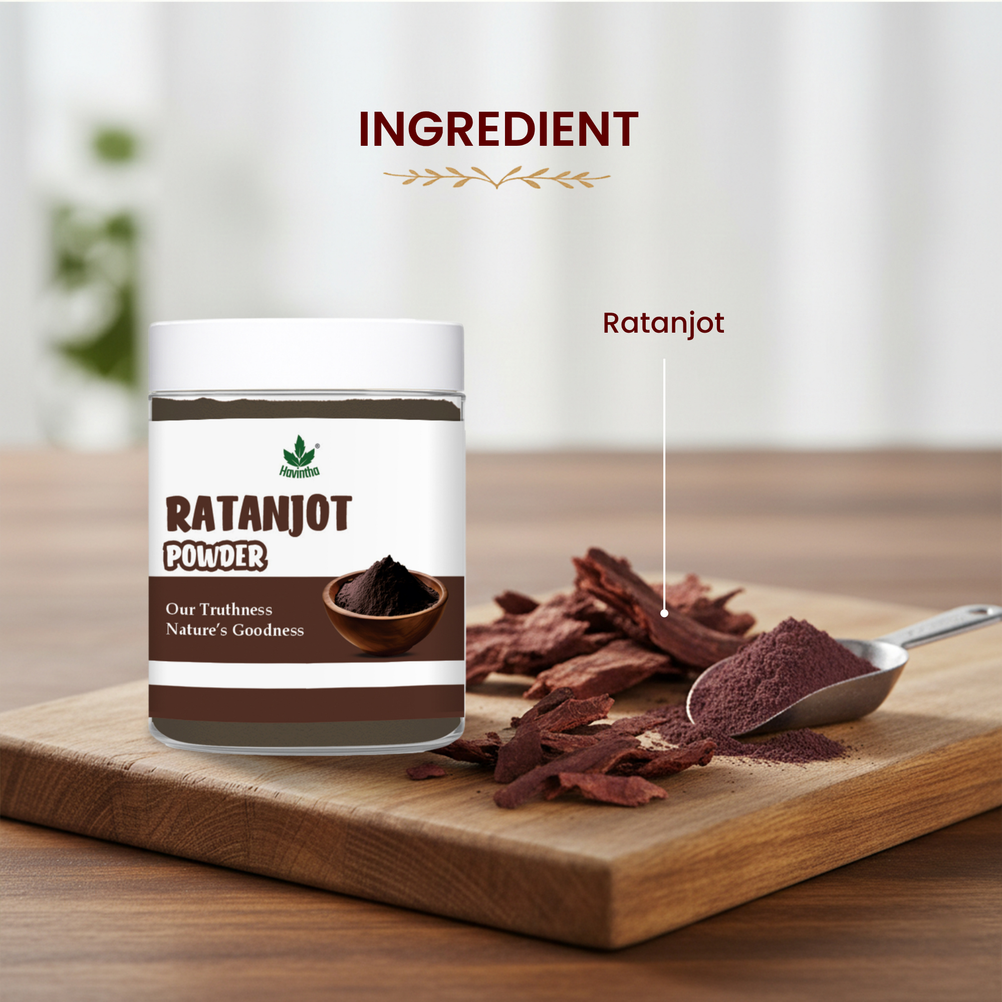 Havintha Natural Ratanjot Powder | For Strong Hair | For All Skin &amp; Scalp Infection  | 80 Grams (JAR)