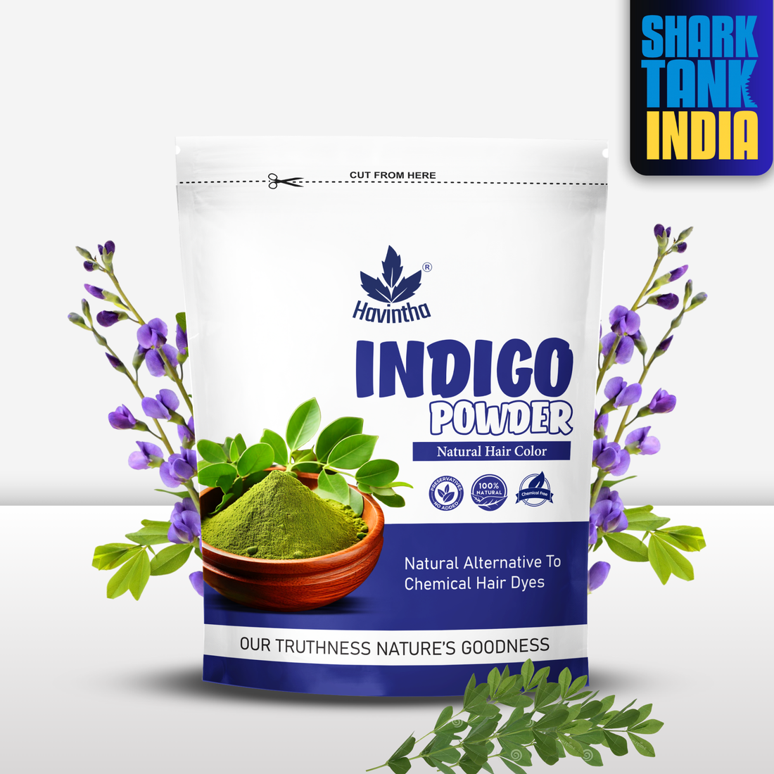 Natural Indigo Powder For Black Hair &amp; Beard - 200 Grams