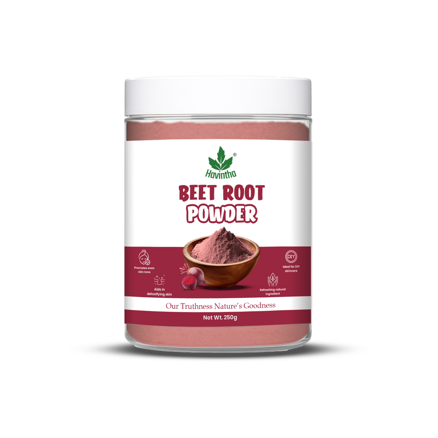 Havintha Beet Root Powder for Face | For Glowing Skin | Natural Skin Care | 250 Grams (JAR)