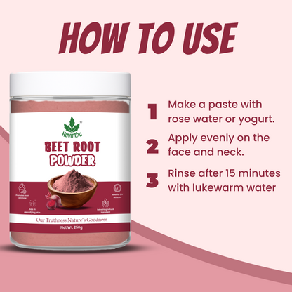 Havintha Beet Root Powder for Face | For Glowing Skin | Natural Skin Care | 250 Grams (JAR)