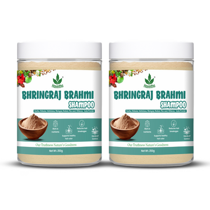 Natural Bhringraj and Brahmi Powder Shampoo | Fights Dandruff &amp; Deeply Moisturizes Hair | Men &amp; Women (227g)