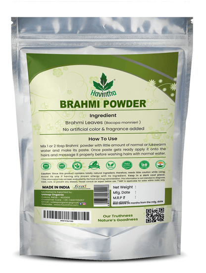 Havintha Natural Brahmi Powder for hair growth and Scalp Treatment