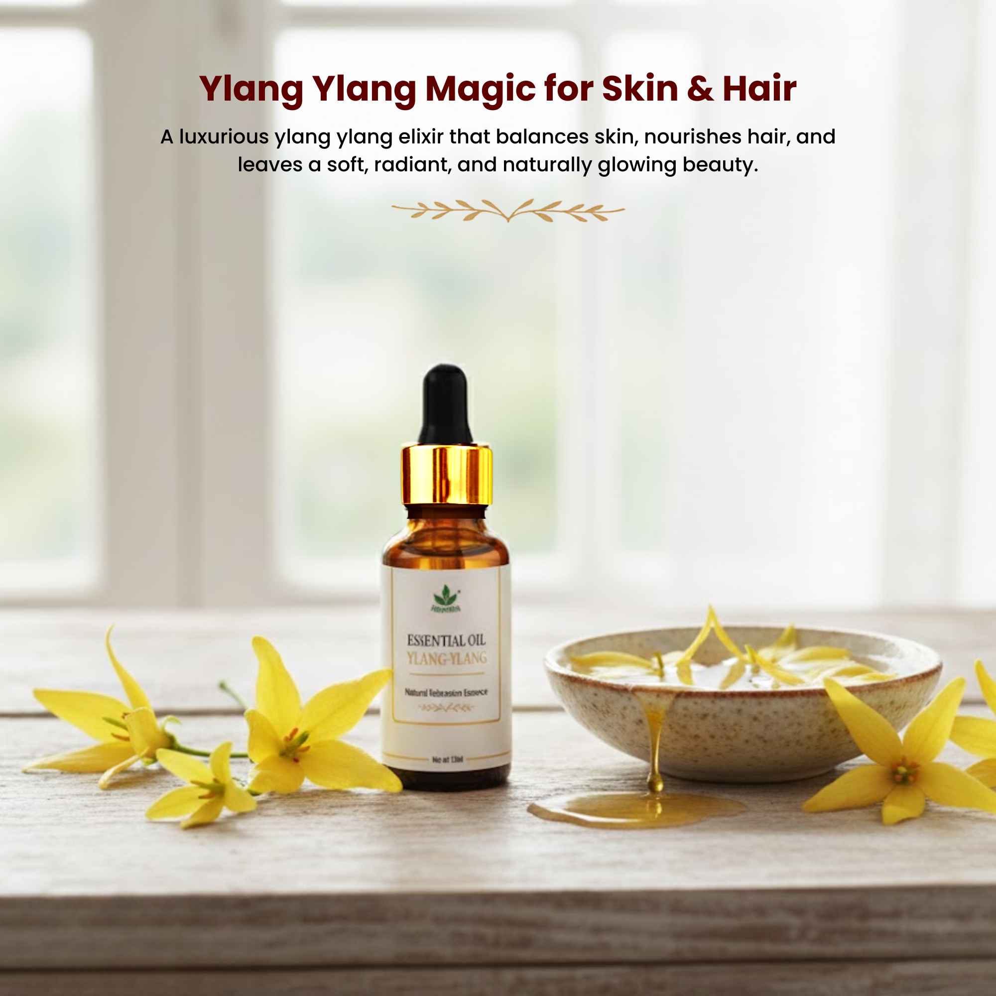 Havintha Ylang-Ylang Essential Oil For Deminishes Acne and Helpful For Hair Lice - Pure Aroma - 15ml.