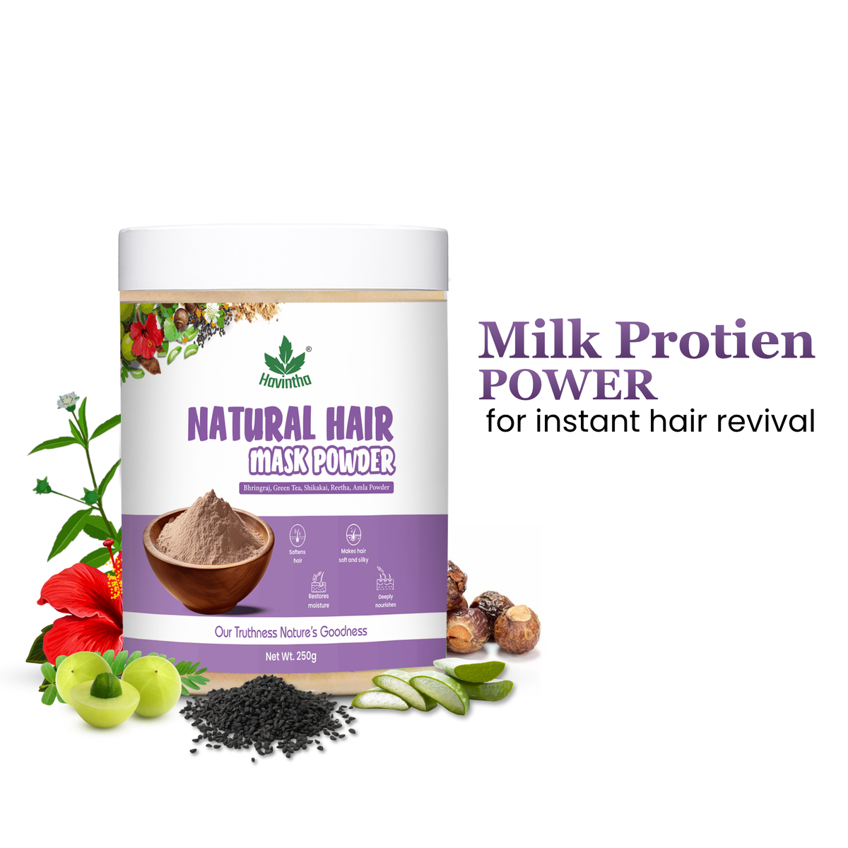 Havintha hair mask for reducing hair fall split ends | Lustre | shining | nourishment 250grams