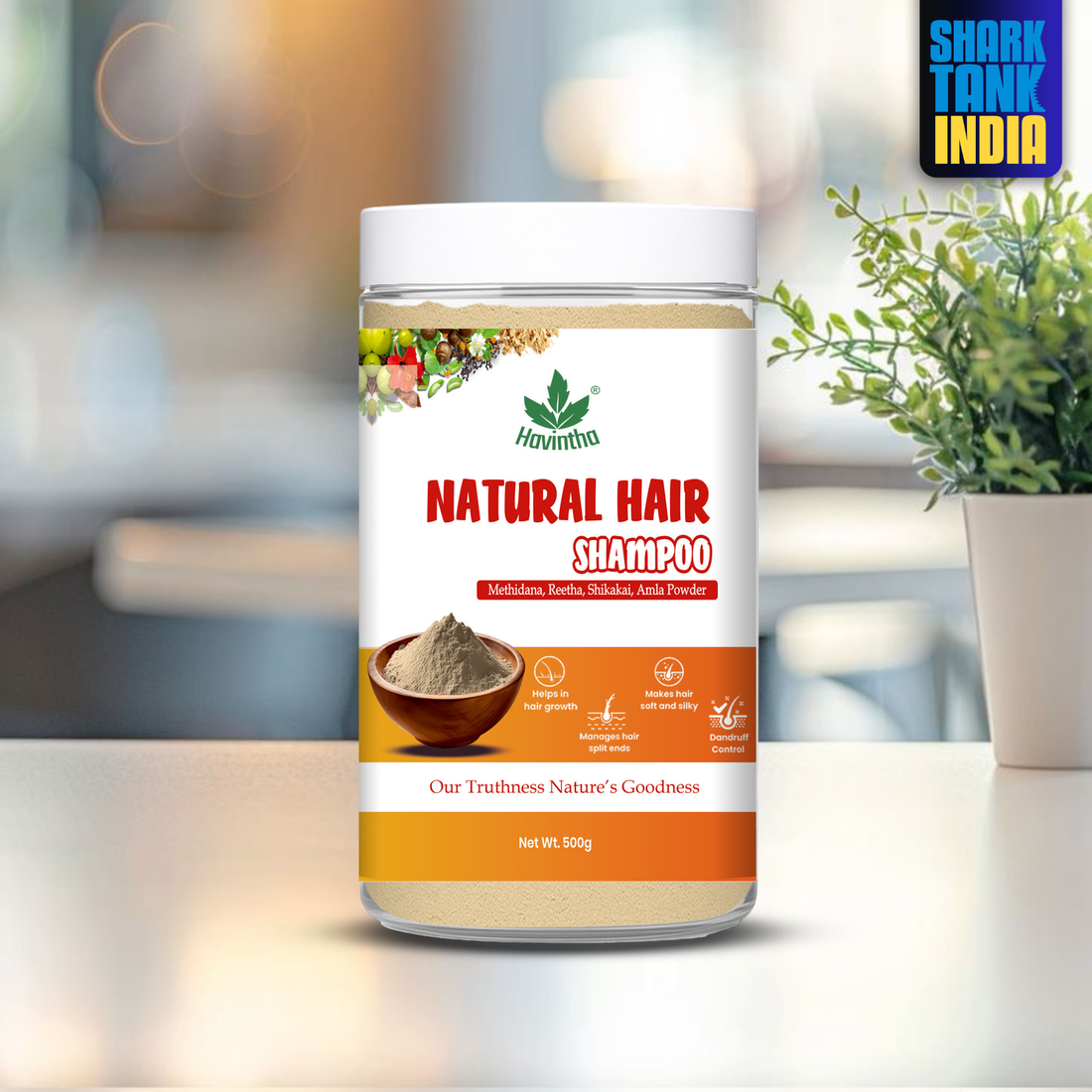 Natural Hair Shampoo with Methi Dana, Amla, Reetha &amp; Shikakai – Fights Hair Fall &amp; Promotes New Hair Growth |Men &amp; Women (500g)