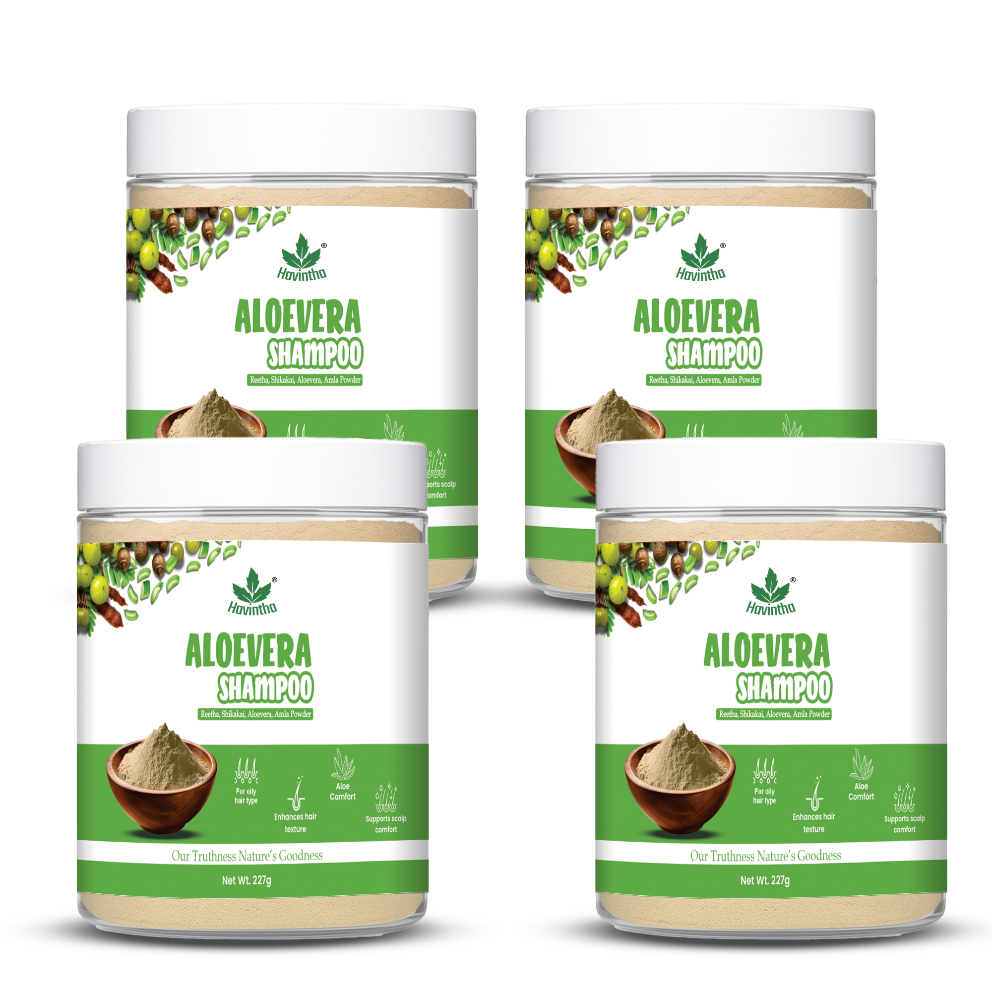 Natural Aloevera Powder Shampoo | for Oily Hair | Men &amp; Women (227g)