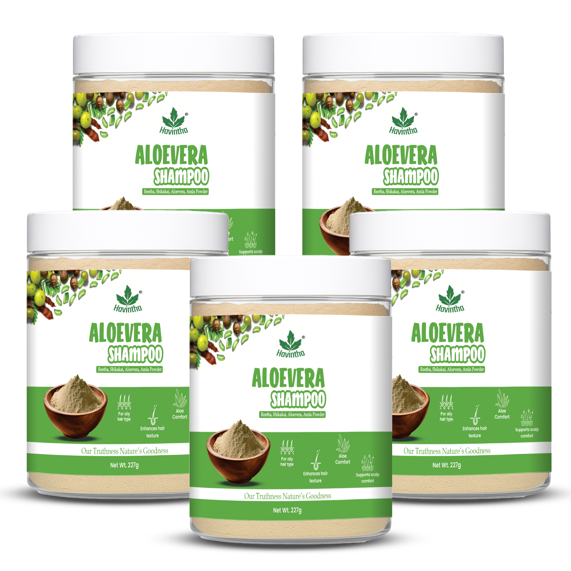 Natural Aloevera Powder Shampoo | for Oily Hair | Men &amp; Women (227g)