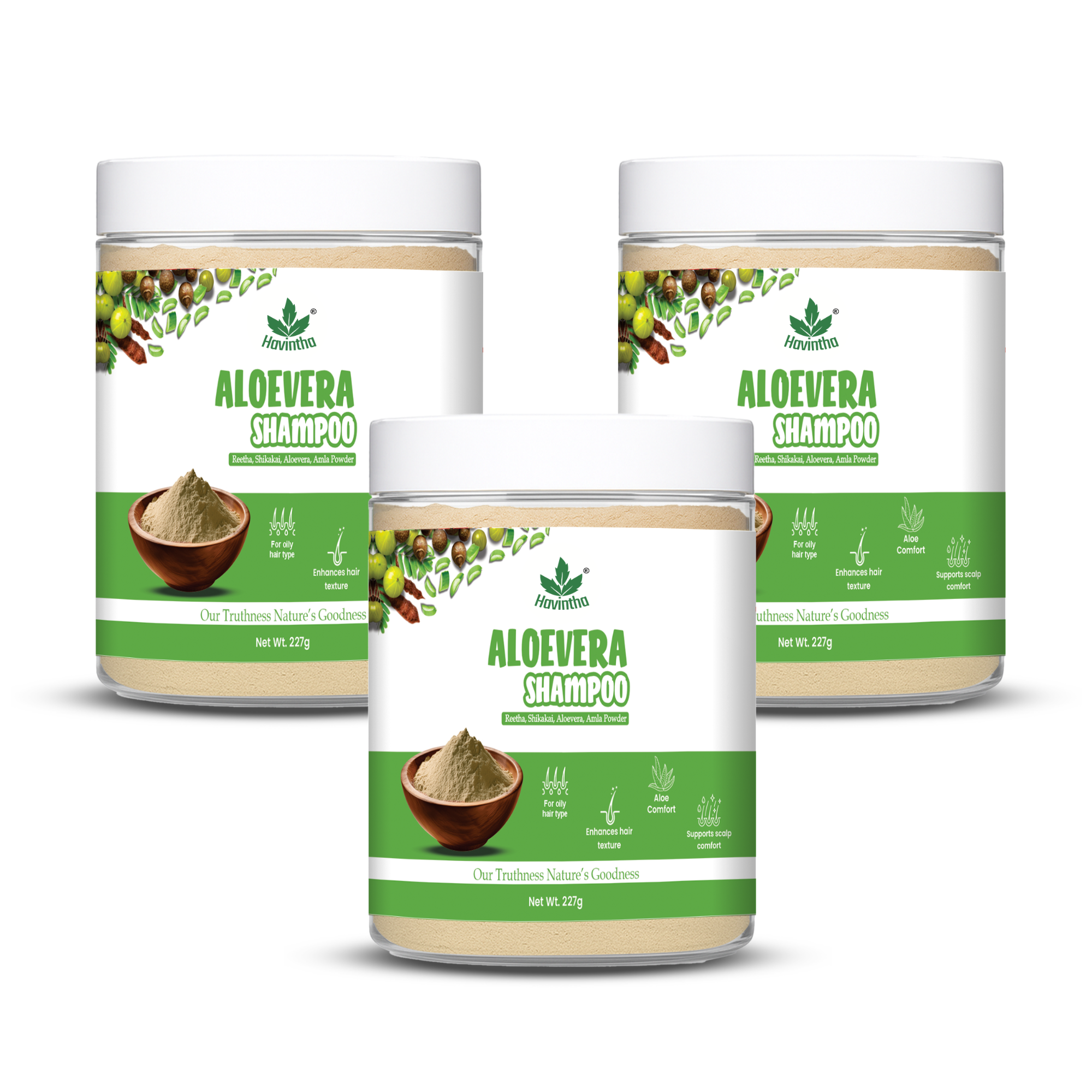 Natural Aloevera Powder Shampoo | for Oily Hair | Men &amp; Women (227g)