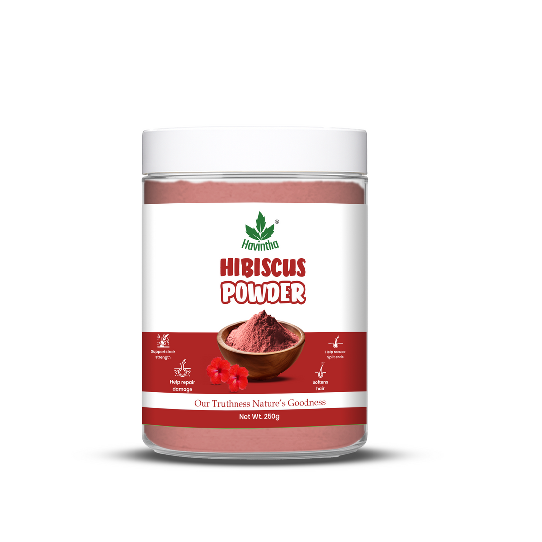Havintha Natural Hibiscus Powder For Shiny Hair | For Strong Hair | Men &amp; Women - 250 Grams (JAR)