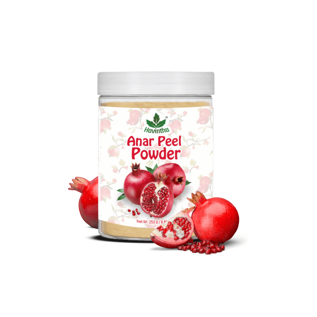 Havintha Natural Anar Peel Powder | For Glowing Skin | Herbal Skin Care | 250 Grams (JAR)