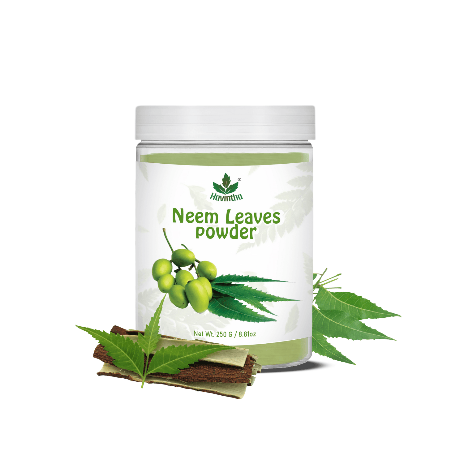 Havintha Natural Neem Powder | For Antioxidant Benefits | For Hair &amp; Skin Care | 250 Grams (JAR)