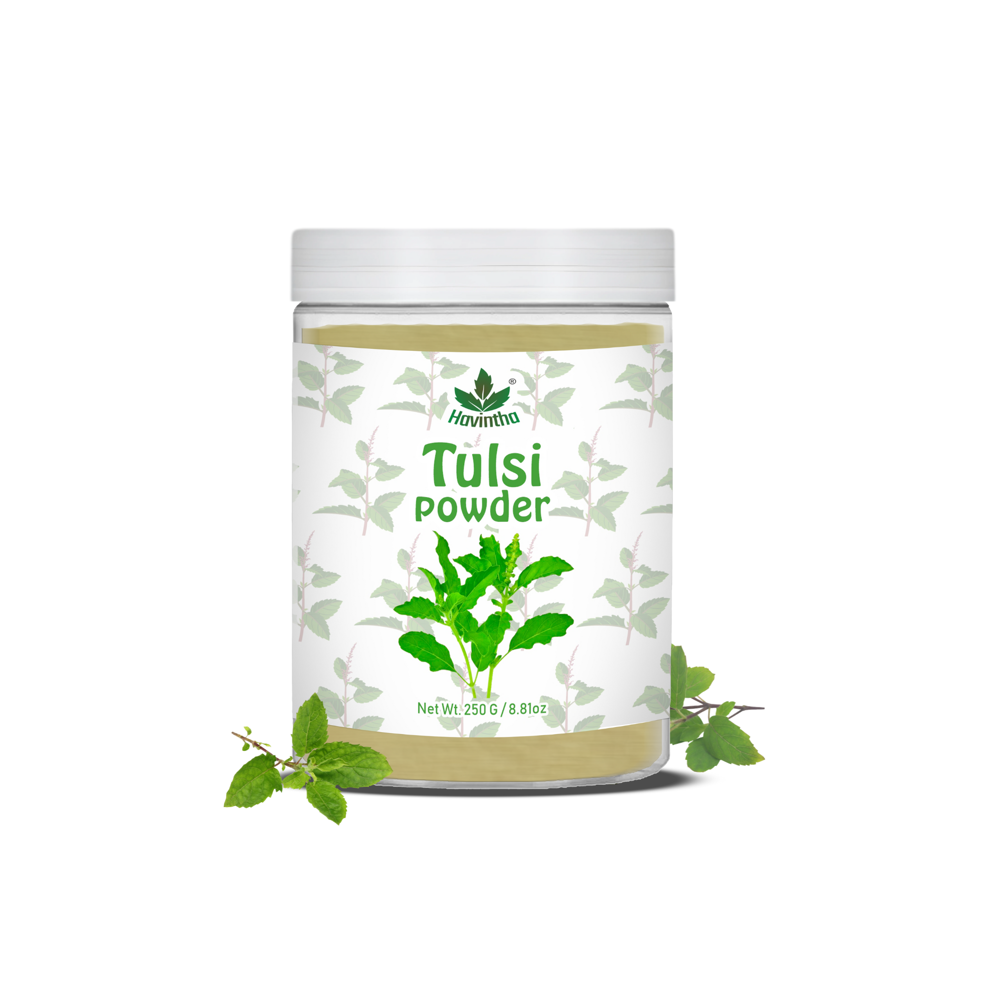 Havintha Natural Tulsi Powder | Good For Health &amp; Hair Care | 250 Grams (JAR)