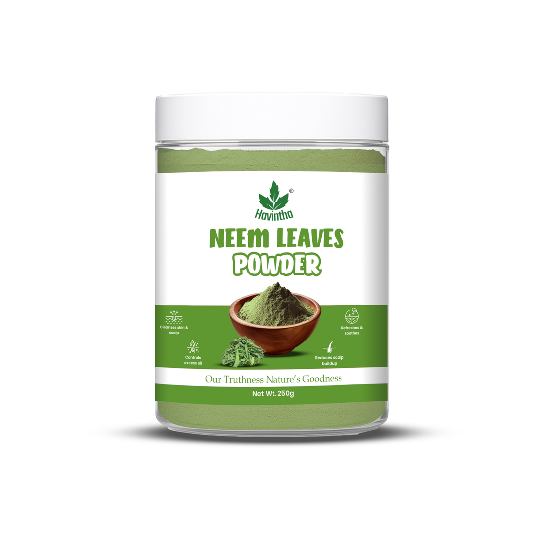 Havintha Natural Neem Powder | For Antioxidant Benefits | For Hair &amp; Skin Care | 250 Grams (JAR)
