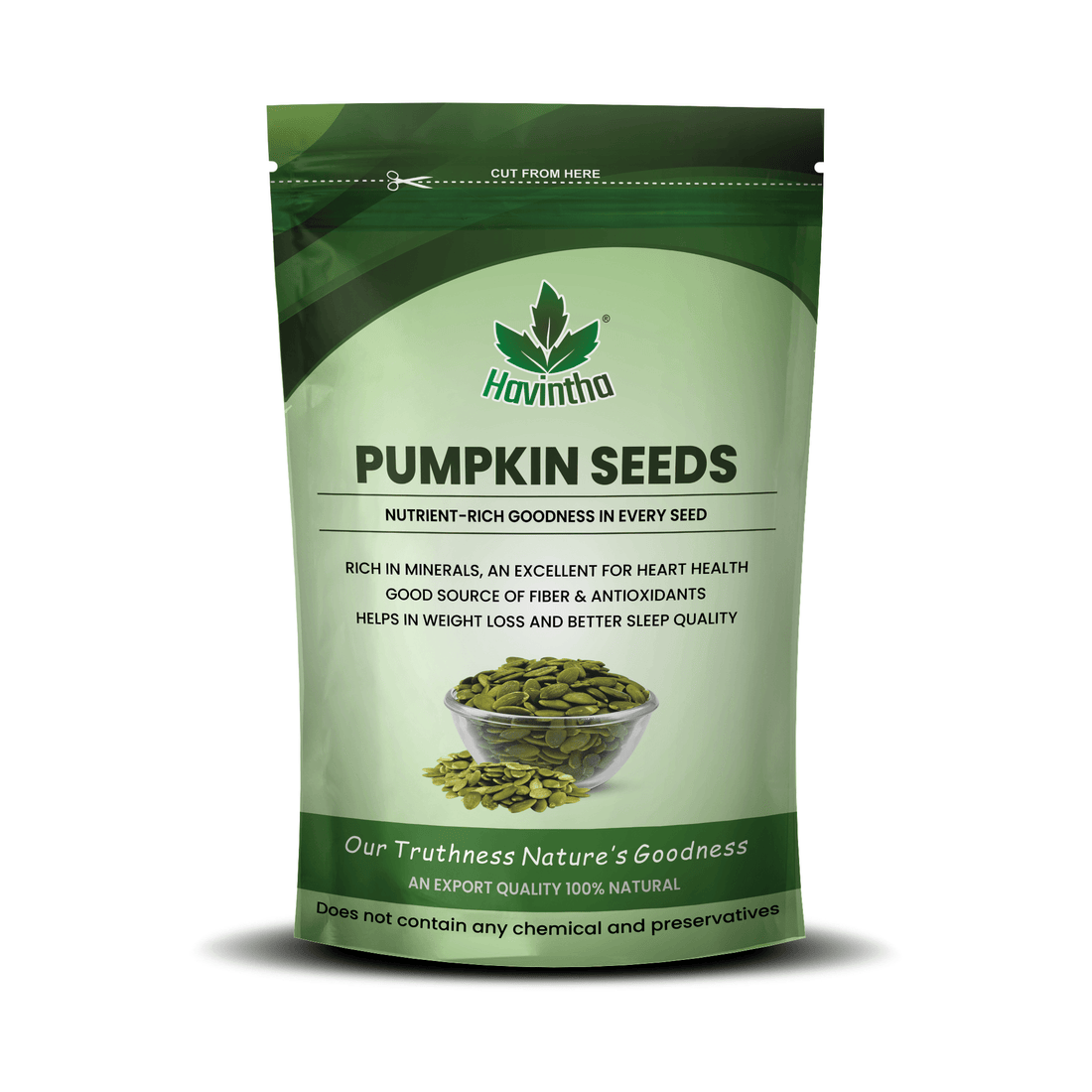 Havintha pumpkin seeds for Eating (Raw And Unroasted), Immunity Booster Seeds - 100 Grams