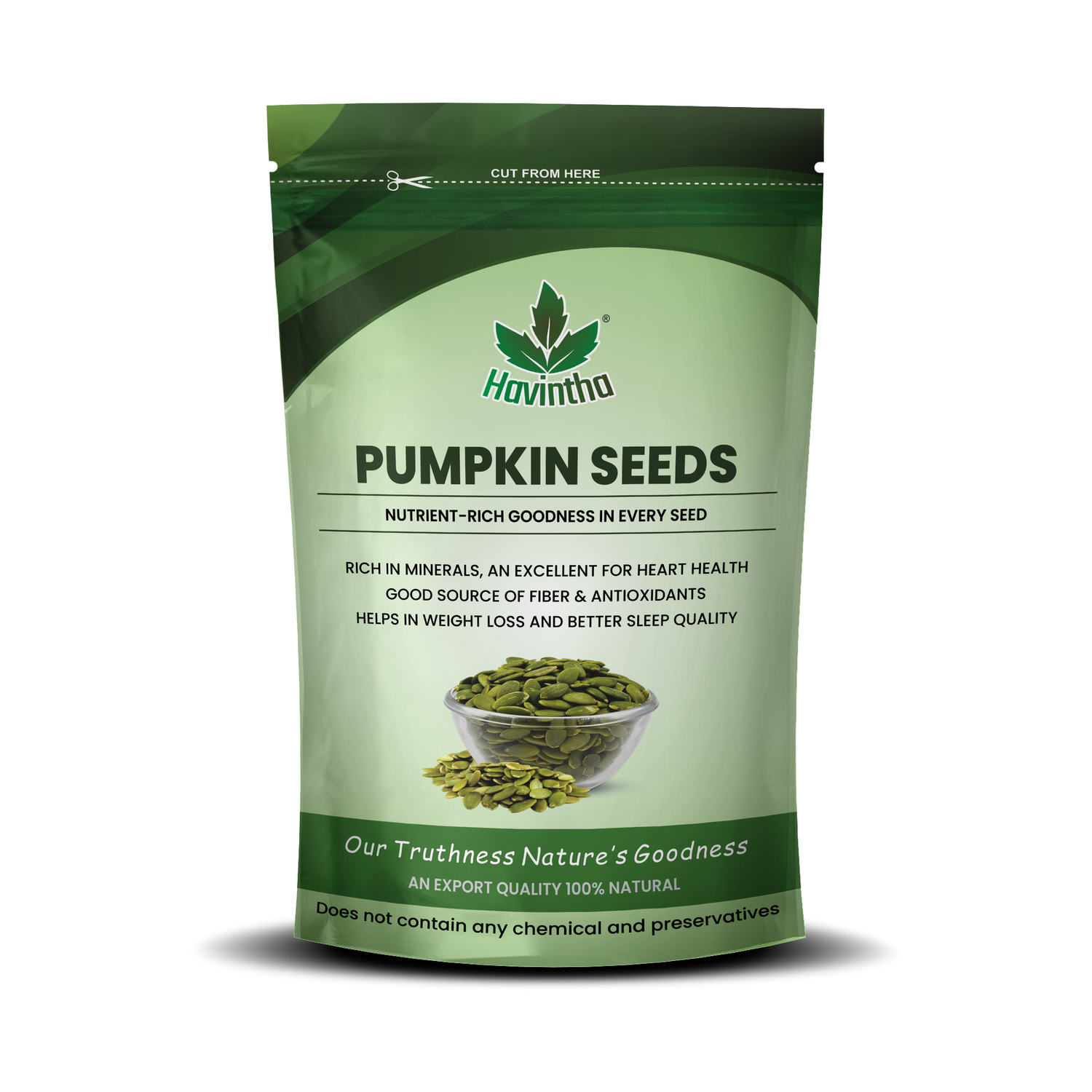 Havintha pumpkin seeds for Eating (Raw And Unroasted), Immunity Booster Seeds - 227 Grams