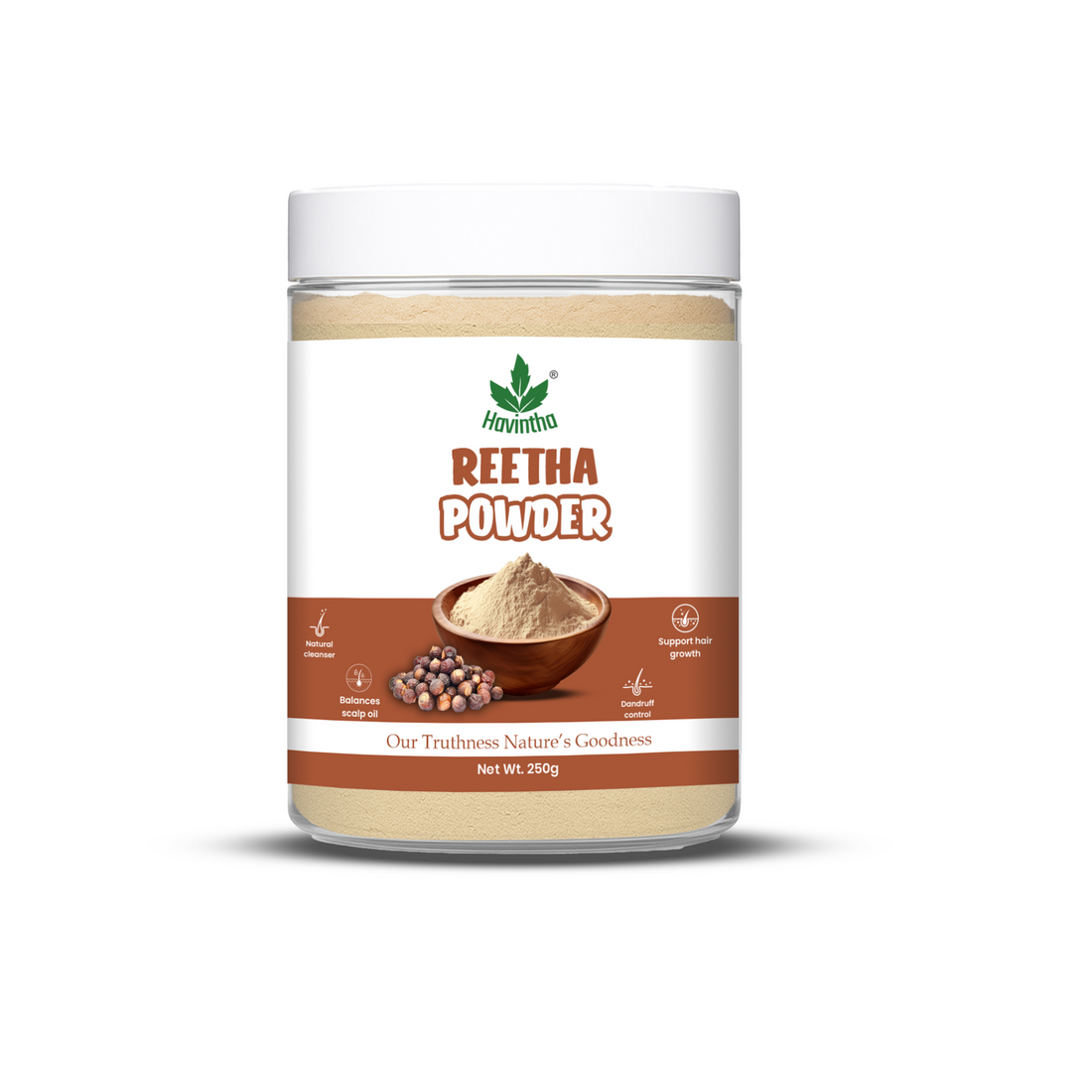Havintha Natural Reetha Powder 250g | Herbal Hair Cleanser Powder for Soft & Shiny Hair