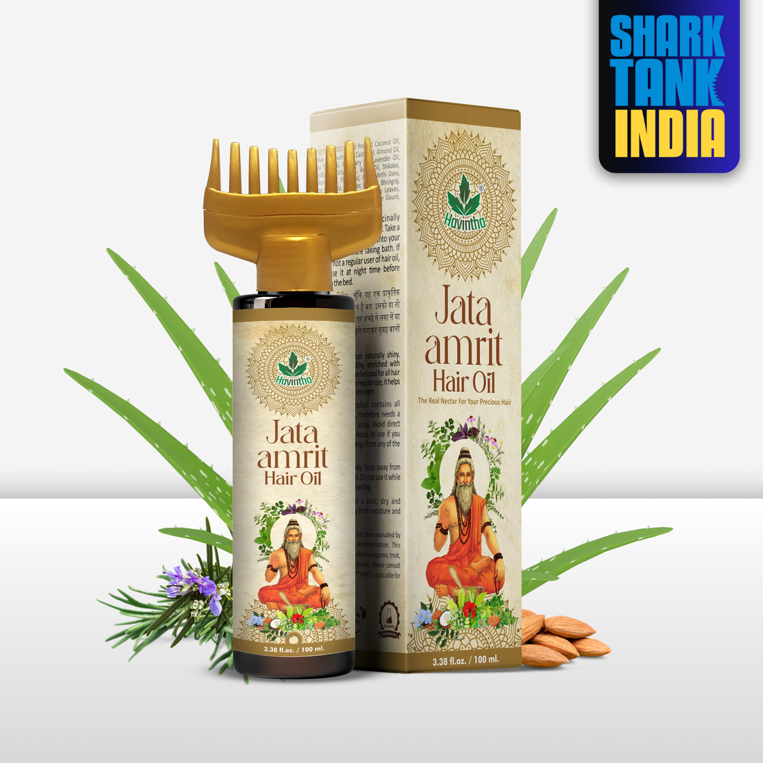 Havintha Jata Amrit Hair Oil For hair growth | Handmade herbal hair oil | Long &amp; Shiny hair | With Lavender, Castor, Tea tree and Rosemary oil |100 ml