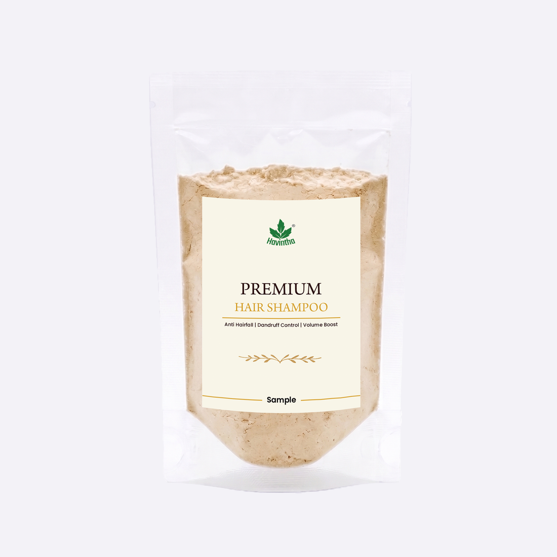 Havintha Premium Hair Shampoo 10g with Spirulina for healthy hair, scalp nourishment, and gentle cleansing.