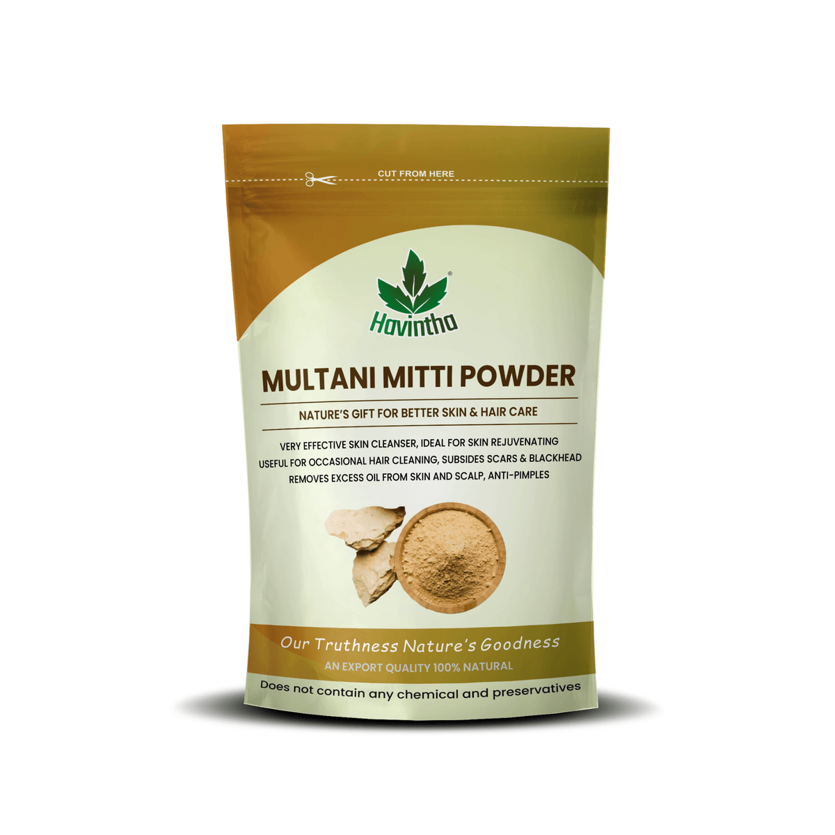 Natural Multani Mitti Powder Product Of Havintha, Natural Fuller's Earth 227 Grams