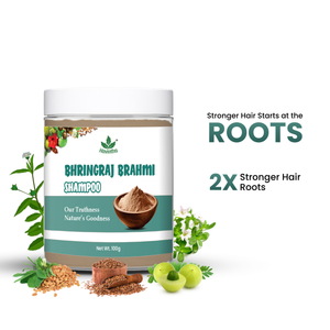 Natural Bhringraj and Brahmi Powder Shampoo | Fights Dandruff & Deeply Moisturizes Hair | Men & Women (250g)