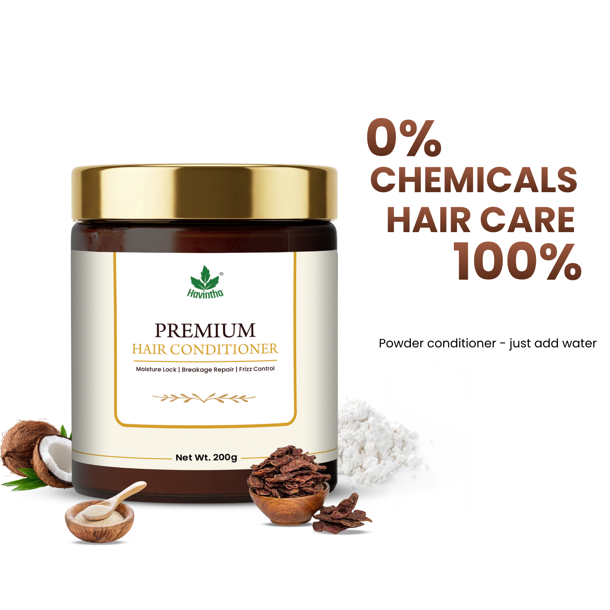Havintha Premium Hair Conditioner 200g | Advanced Herbal Formula for Moisture Lock, Breakage Repair &amp; Frizz Control | Aloe Vera, Coconut, Keratin &amp; Xanthan Gum for Smooth, Strong, Shiny Hair