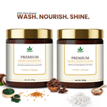 Havintha Premium Shampoo & Conditioner Duo 200g Each | Anti Hair Fall, Anti Dandruff, Frizz Control & Moisture Lock | Herbal Shampoo + Conditioner with Shikakai, Aloe Vera, Methi, Spirulina & Keratin