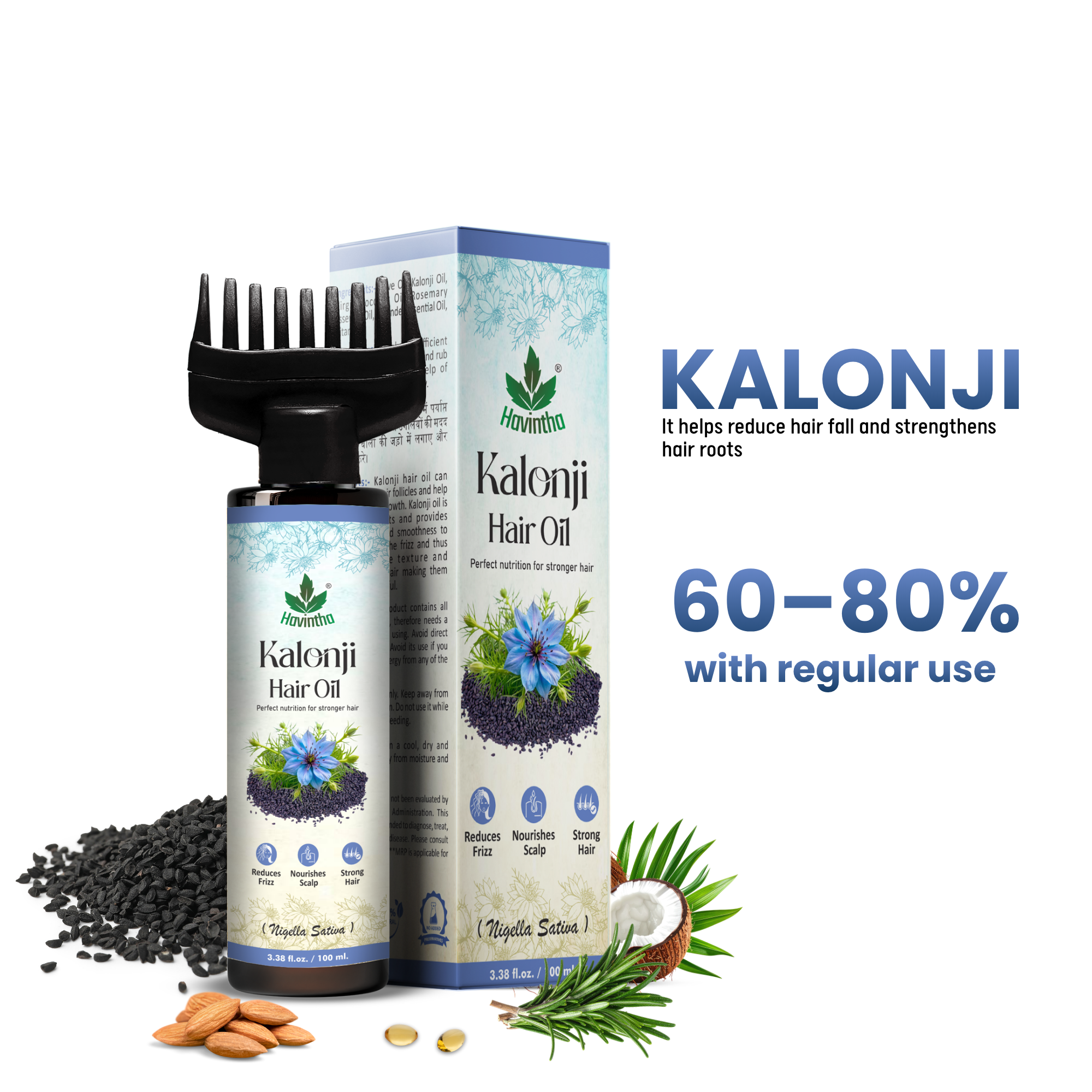 Havintha Natural Kalonji Hair Oil |Nourish &amp; Strengthen Your Hair Naturally |Secret to Thick Hair |100 ml