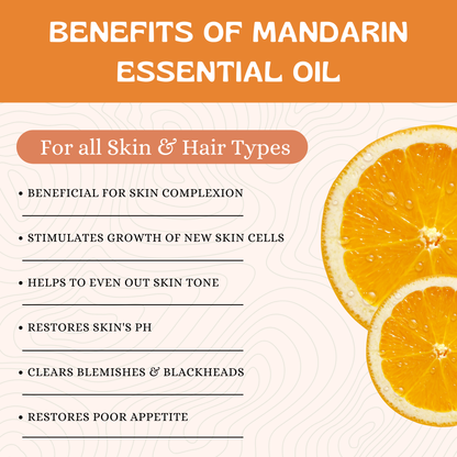Havintha Pure and Organic Mandarin Essential Oil for Hair Care , Acne &amp; Wrinkles and Aromatherapy-15 ml.