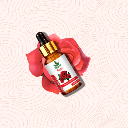 Havintha Rose Essential Oil For Hair, Skin and Stress Reduction | Pure and Organic Aroma - 15 ml.