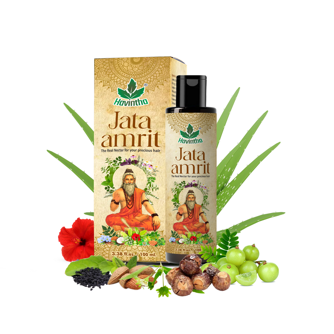 Havintha Jata Amrit Hair Oil For hair growth| Handmade herbal hair oil| Long &amp; Shiny hair| With Lavender, Castor, Tea tree and Rosemary oil |100 ml