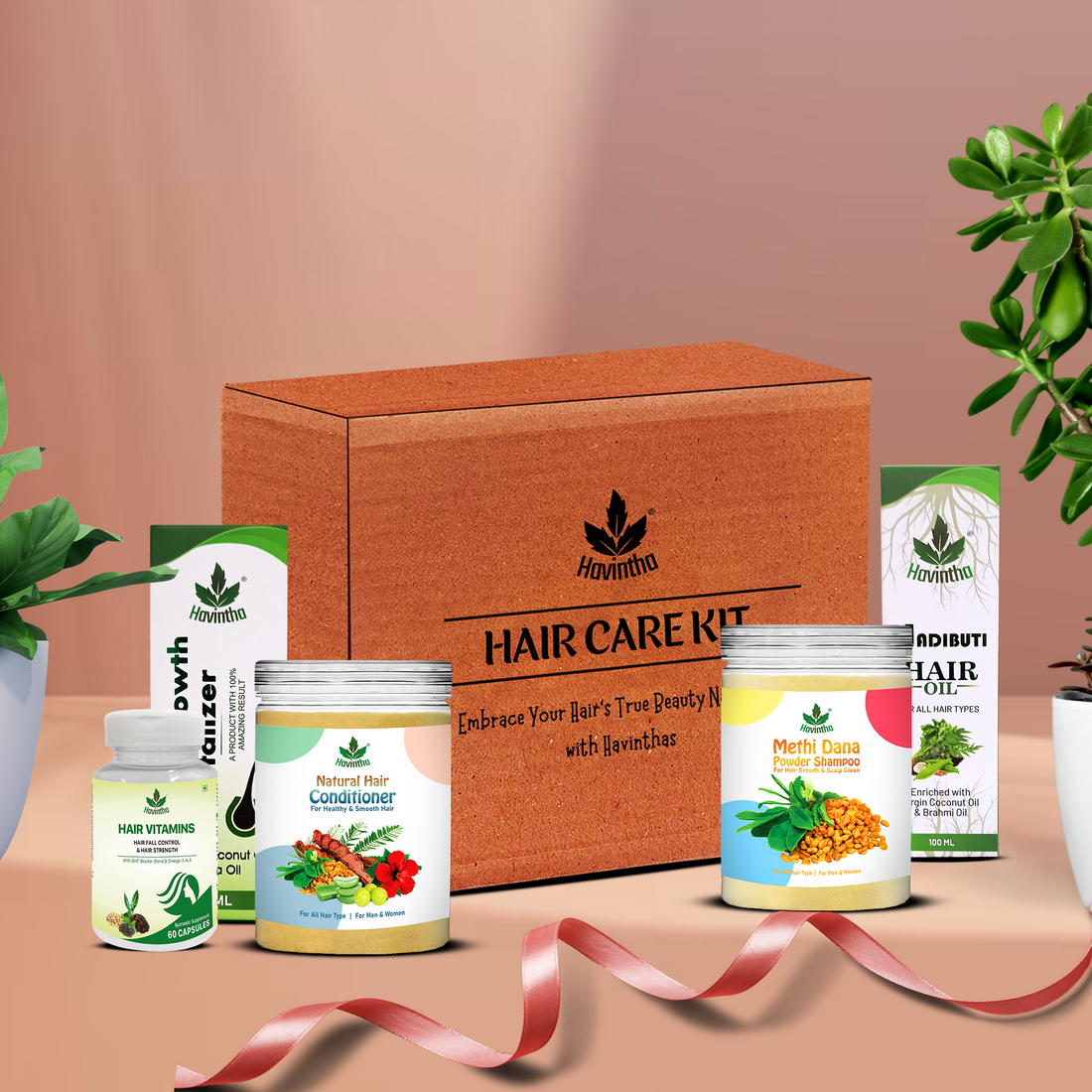 Havintha Herbal HAIR CARE GIFT KIT | Hair Problem Solver | Damage Hair Repair, Helps Hair Growth | 100% Natural KIT | For Men &amp; Women - All Hair Types