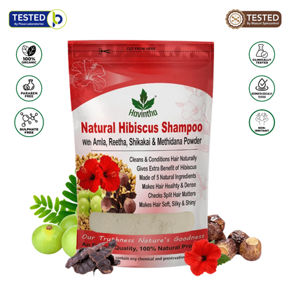 Natural Hibiscus Powder Shampoo | Prevents Hair Fall &amp; Nourishes Lifeless Hair | for Overall Hair Growth | Men &amp; Women (227g)