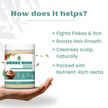 Natural Bhringraj &amp; Brahmi Powder Shampoo (250g) | Havintha Natural Kalonji Hair Oil (100ml) &amp; Havintha Natural Hair Mask (250g)