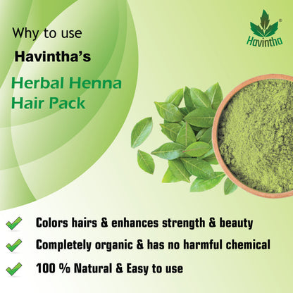 Havintha Natural Herbal Henna Hair Pack 11 Herbs Mix Mehndi Powder (227 g)