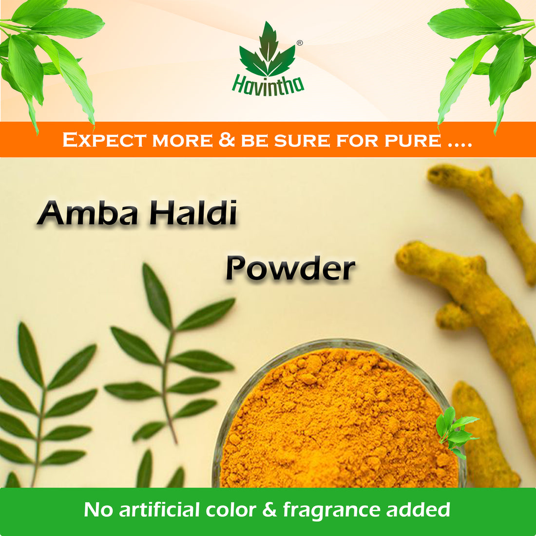 Havintha Wild Turmeric Powder for Face | Amba Haldi | Promotes Glowing Skin - 100 Grams