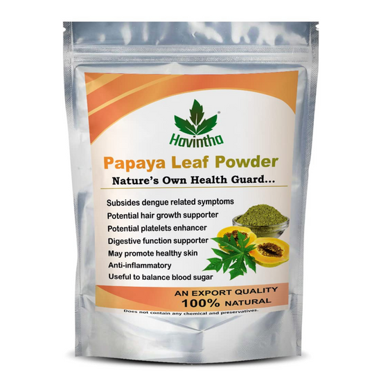 Havintha Papaya Leaf Powder for Healthy Skin, Help in Increasing Platelets, Anit Oxidant Agent, 227gm