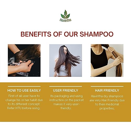 Havintha Natural Hair Shampoo with Methi Dana Powder, Amla, Reetha, Shikakai for Men &amp; Women | Promotes Hair Growth, Reduces Hair Fall &amp; Dandruff - 227g