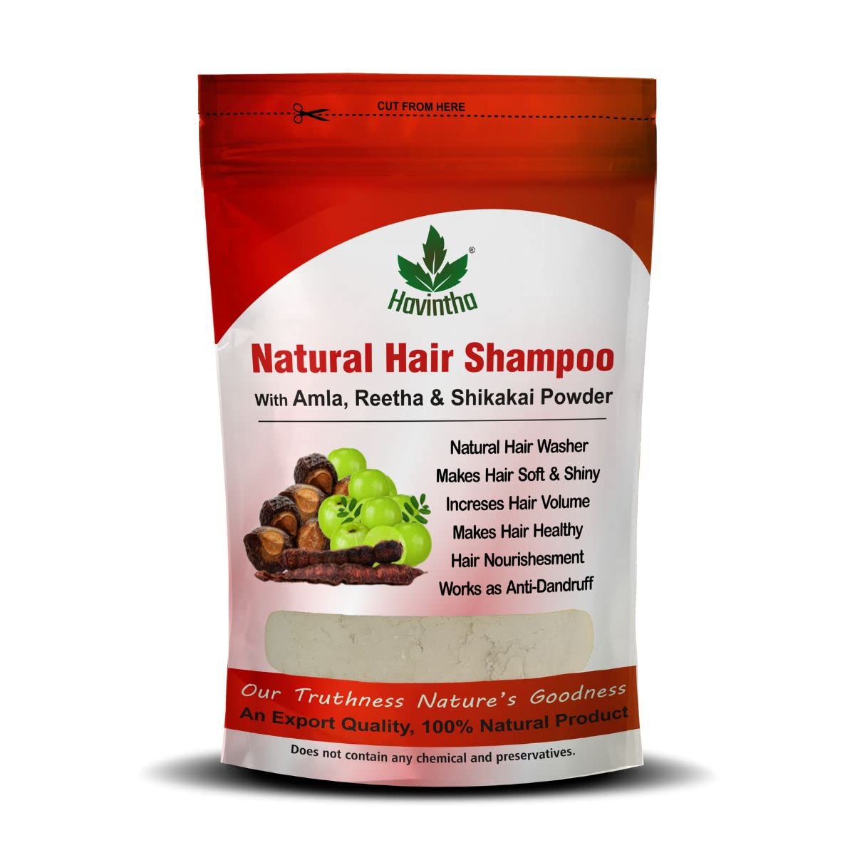 Havintha Natural Hair Shampoo with Amla, Reetha and Shikakai Powder (227 gm) And 15 Natural Herbs Hair Oil (200ml) with Jatamansi, Kalonji, Bhringraj, Karipatta &amp; Almonds Combo Pack
