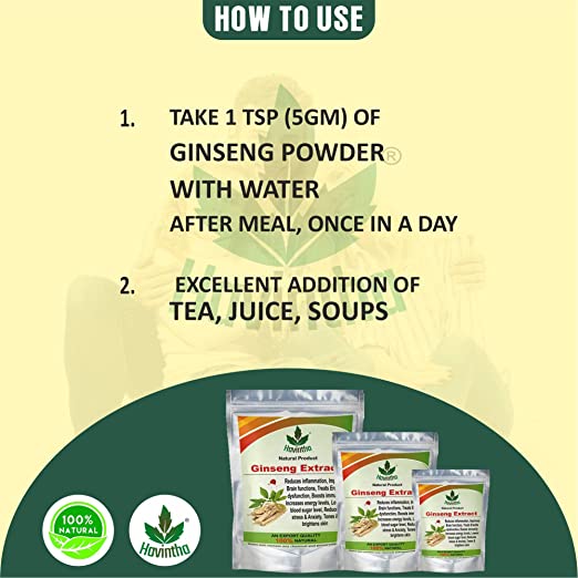 how to use - Havintha ginseng powder for boosting immunity energy - 100gram