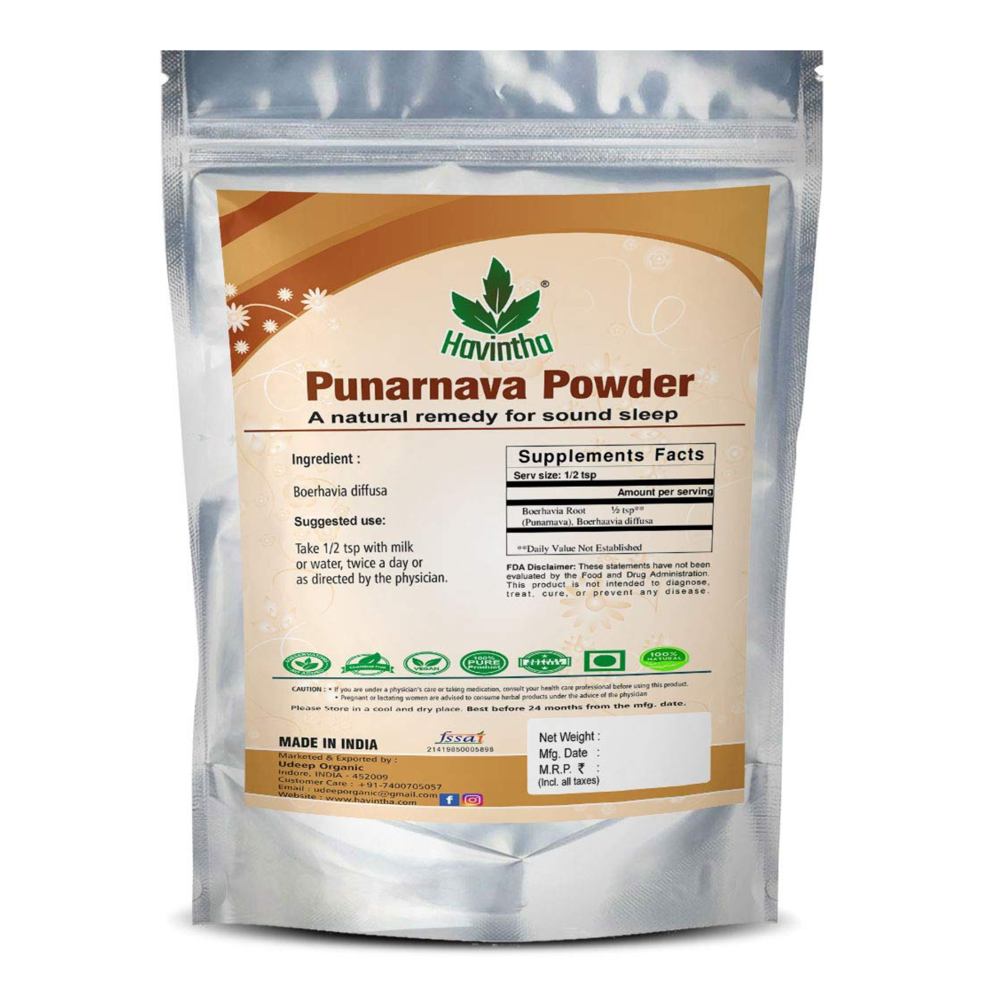 Havintha Punarnava powder for immunity - 227 grams