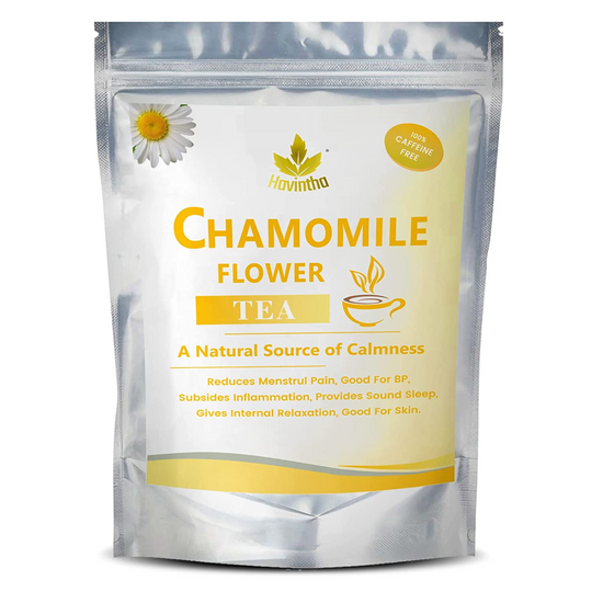 Havintha Natural Whole Chamomile Flower Tea | Good Sleep - Chamomile Herbal Tea | Vegan - Caffeine Free - 50 gm