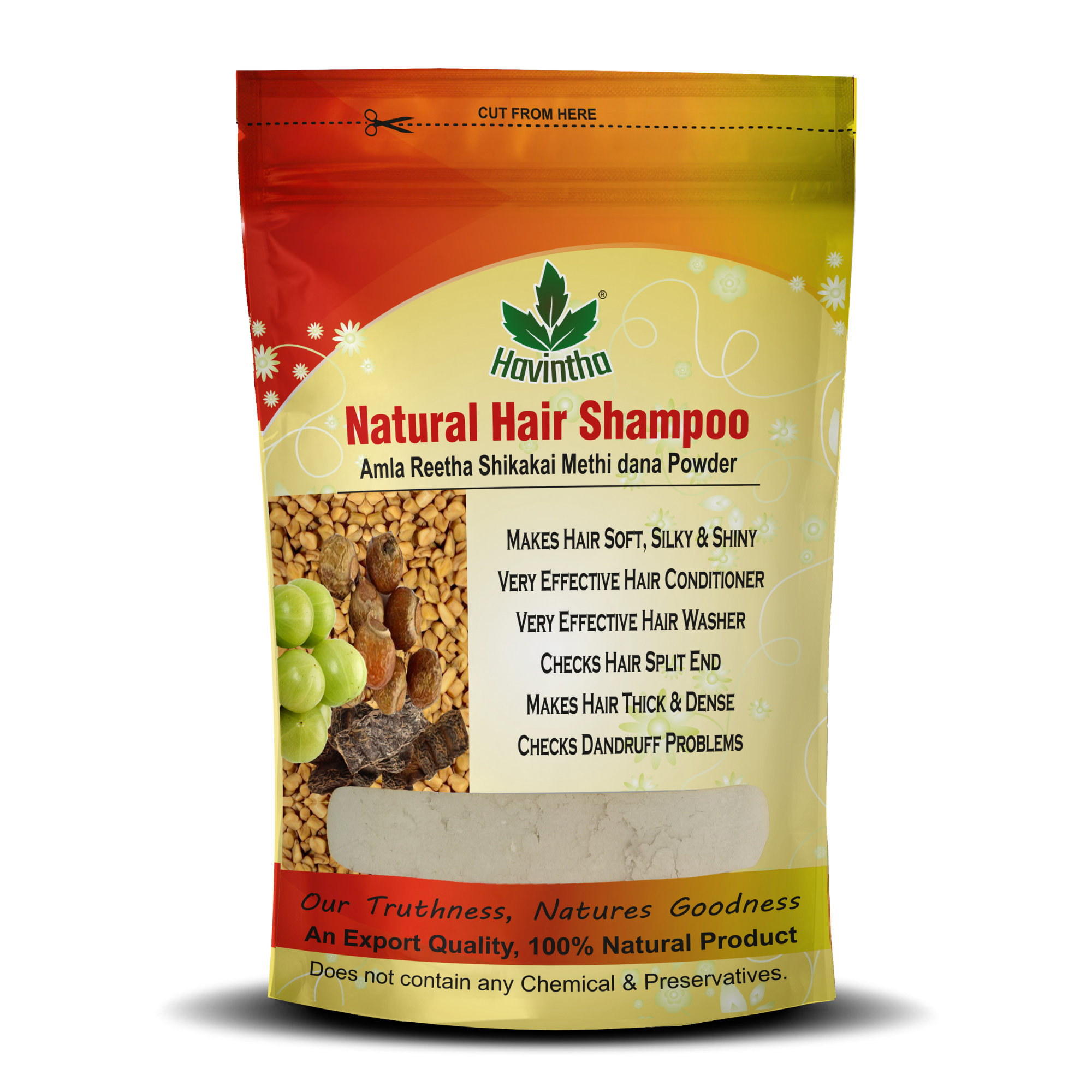Natural Hair Shampoo with Amla, Reetha, Shikakai and Methi dana - 227 gm. (Advanced shampoo) (Combo Pack of Shampoo and Hair Oil)