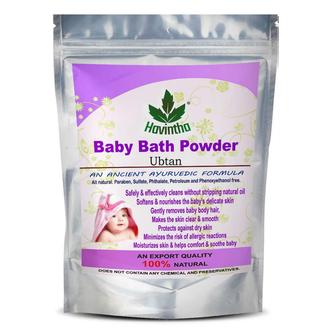 Havintha Baby Bath Powder for Removes Baby Body Hair and Skin Clear &amp; Smooth (227 g)