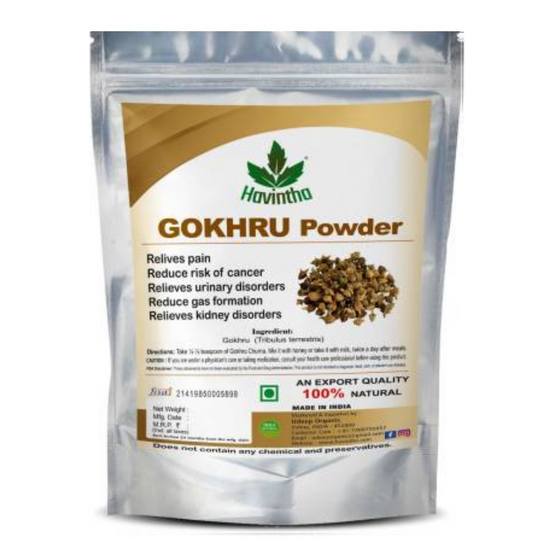 Havintha Natural Gokhru Powder (Tribulus Terrestris) for Relives Pain - Gokshura Churna (100 g)