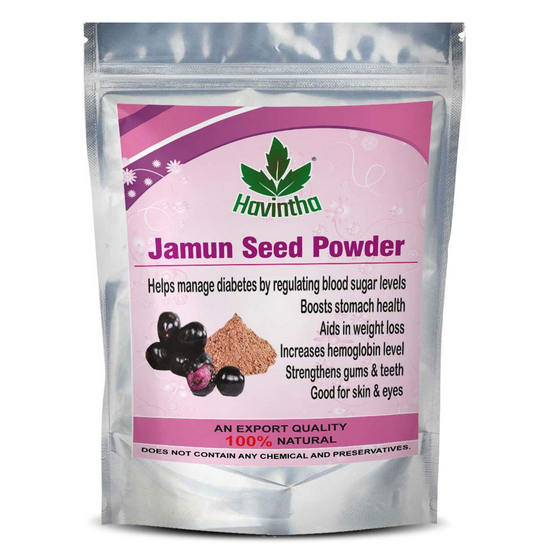 Havintha Jamun seeds powder rich source of Vit.C for diabetes stomach skin eyes health - 227 Grams